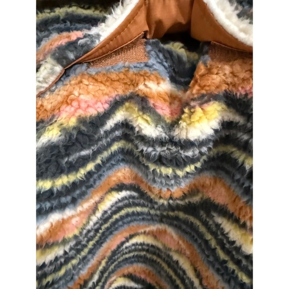 Billabong Switchback Print Fleece Pullover Front Pocket Sherpa Jacket Medium - Picture 7 of 7